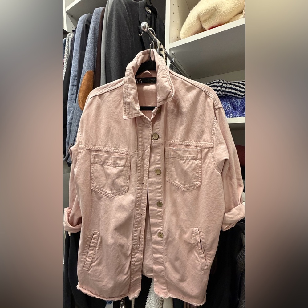Zara Light Pink Jean Jacket - Picture 4 of 7